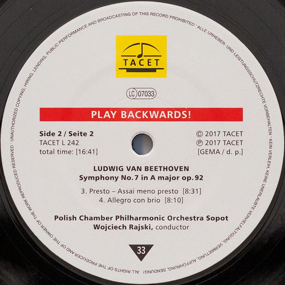 Ludwig van Beethoven - Symphonies N. 7 - Wojciech Rajski & The Polish Chamber Philharmonic Orchestra (Half-speed Mastered)