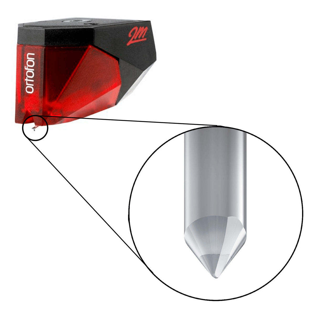 Stylet De Rechange Ortofon Rouge - Pour Concorde OM Super, Son Amélioré Et Performance Optimale