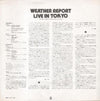 Weather Report - Live In Tokyo (2LP, Black vinyl) - AudioSoundMusic