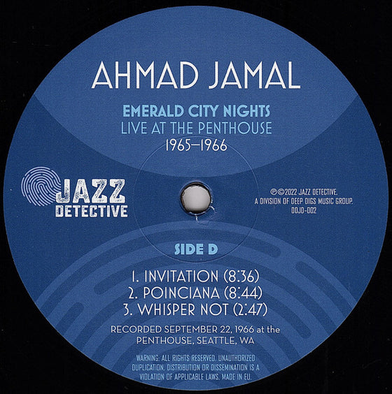 Ahmad Jamal – Emerald City Nights Live At The Penthouse 1965-1966 (2LP)