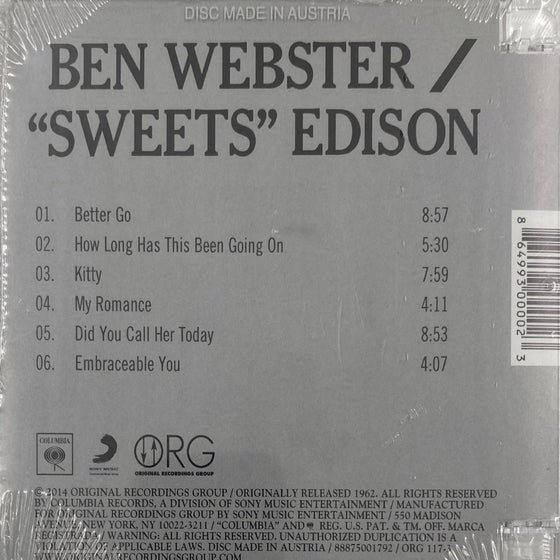 Ben Webster & "Sweets" Edison – Wanted To Do One Together