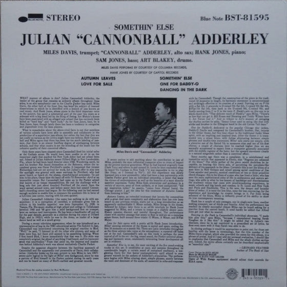 Cannonball Adderley - Somethin' Else (BlueNote, Vinyl & CD ) - Audiophile