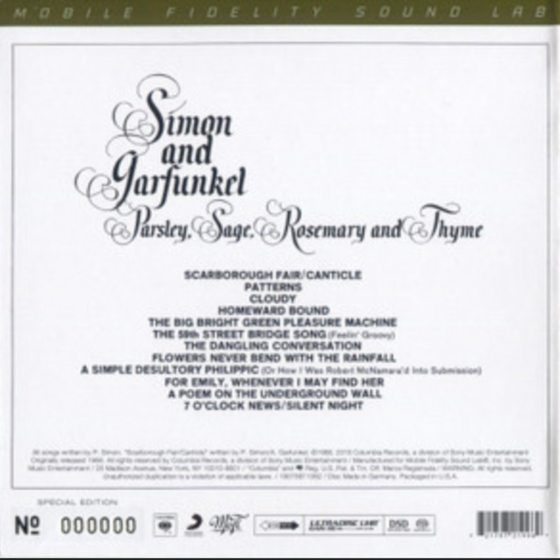 Simon and Garfunkel - Parsley, Sage, Rosemary and Thyme (Hybrid SACD, Ultradisc UHR) - Audiophile