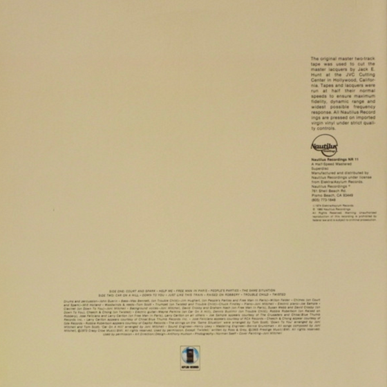 Joni Mitchell - Court and Spark (1LP, 33 RPM, NAUTILUS RECORDINGS, Unsealed) - Audiophile