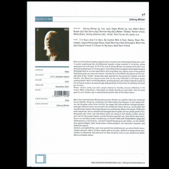Johnny Winter (Test Pressing) - Audiophile