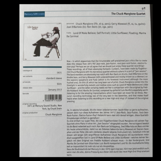 The Chuck Mangione Quartet (Test Pressing) - Audiophile