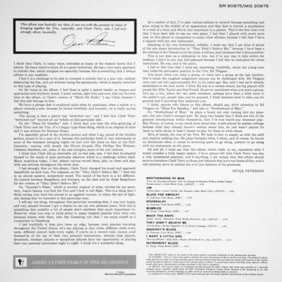 Oscar Peterson Trio* + Clark Terry – Oscar Peterson Trio + One - RARITY - Audiophile
