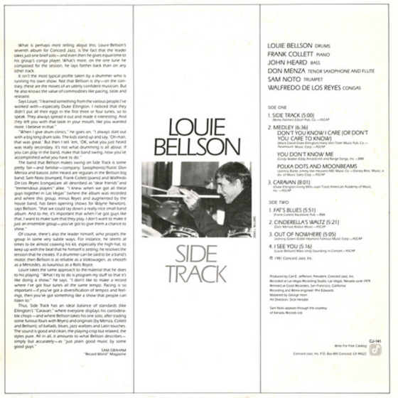 Louie Bellson – Side Track - RARITY - Audiophile