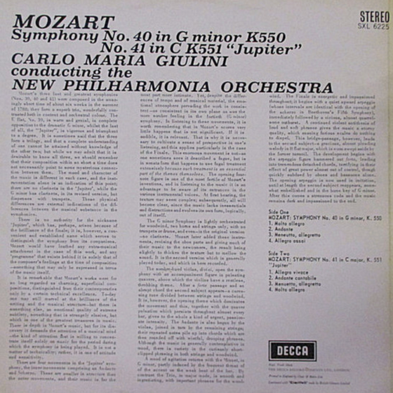 Mozart, New Philharmonia, Giulini – Symphony No. 40 / No. 41 “Jupiter” - Audiophile