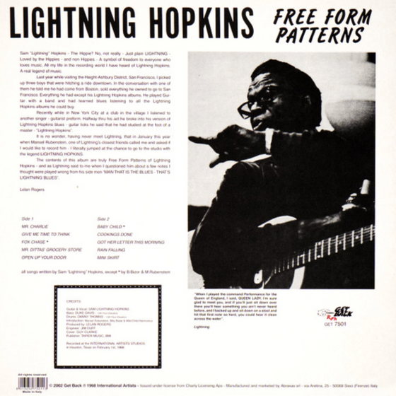 Lightnin' Hopkins – Free Form Patterns - RARITY (unsealed) - Audiophile