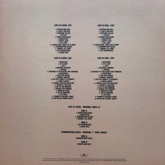 The Who – Live At Leeds (1 Vinyl 12", 1 Vinyl 7", 4CD, Box Set, 150g)