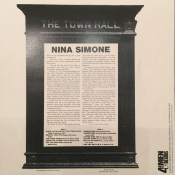 Nina Simone – Nina Simone At Town Hall (1LPa) - Audiophile