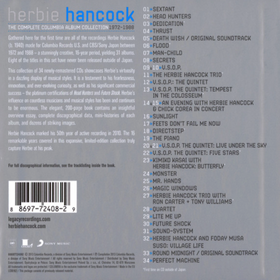 Herbie Hancock – The Complete Columbia Album Collection 1972 - 1988 (Box Set, 34 CDs) - Audiophile