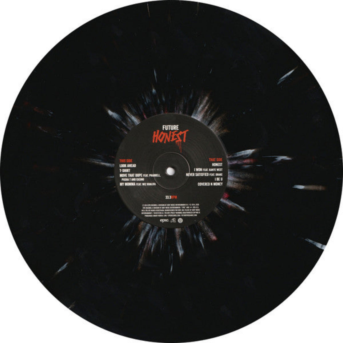Future - Honest (2LP, 45RPM, Black with White & Red Splatter vinyl ...