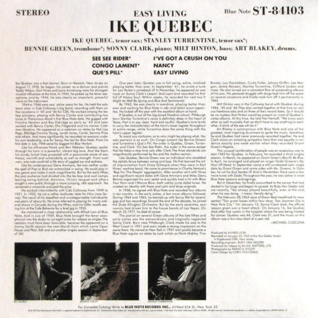 Ike Quebec – Easy Living (2LP, 45RPM) – AudioSoundMusic