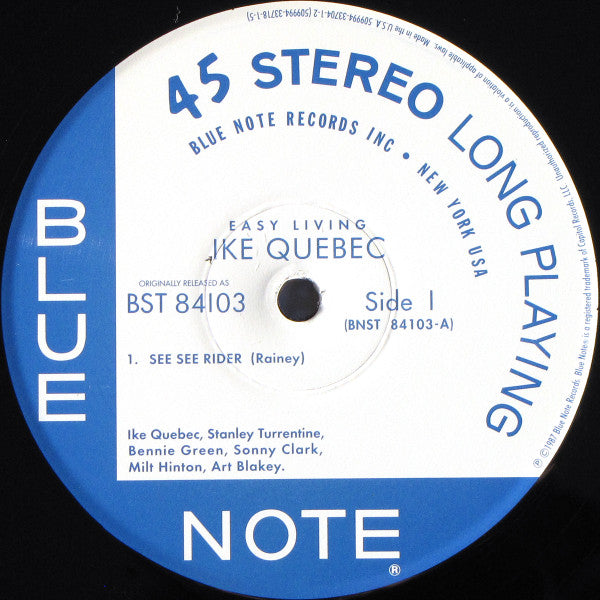 Ike Quebec – Easy Living (2LP, 45RPM) – AudioSoundMusic