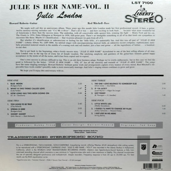 <tc>Julie London - Julie Is Her Name Volume II (2LP, 45 tours, 200g)</tc>