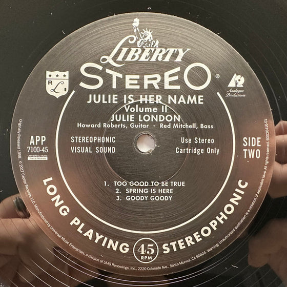 <tc>Julie London - Julie Is Her Name Volume II (2LP, 45 tours, 200g)</tc>