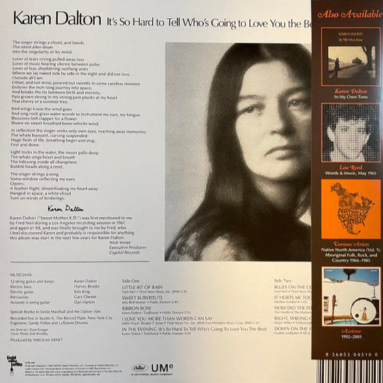 Karen Dalton - It's So Hard to Tell Who's Going to Love You The Best