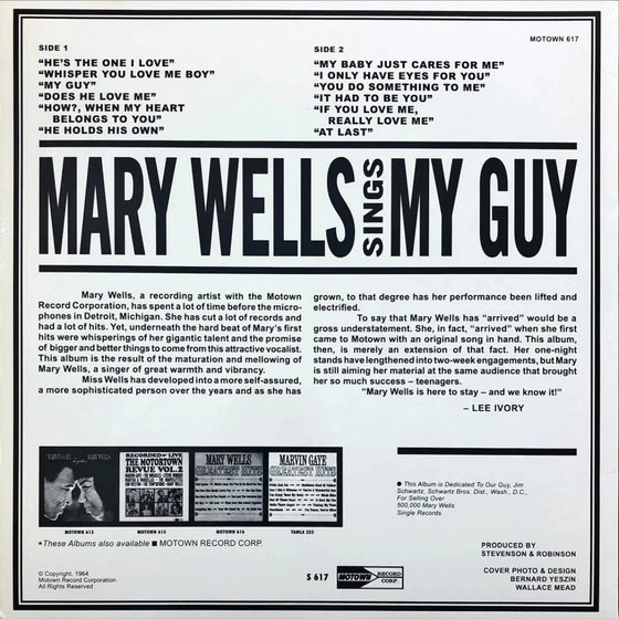 Mary Wells – Sings My Guy 