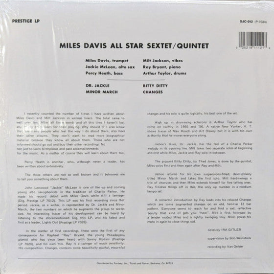 Miles Davis And Milt Jackson – Quintet/Sextet