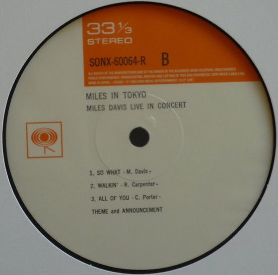 <tc>Miles Davis – Miles In Tokyo (Edition Japonaise)</tc>