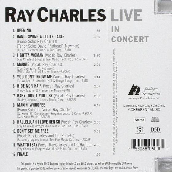 Ray Charles Live In Concert (Hybrid SACD)