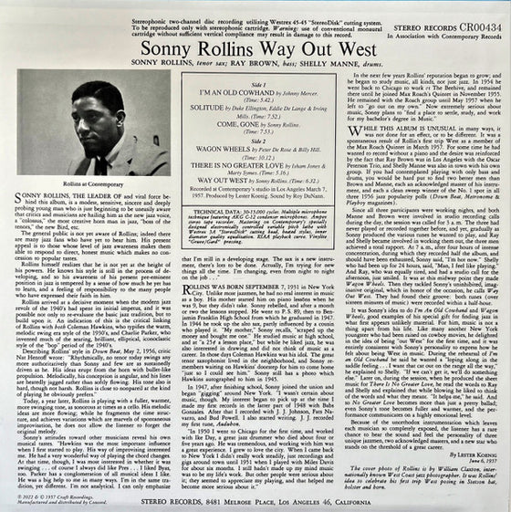 Sonny Rollins – Go West!: The Contemporary Records Albums (3LP, Box set)