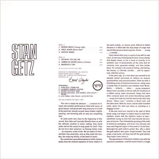 Stan Getz With Guest Artist Laurindo Almeida