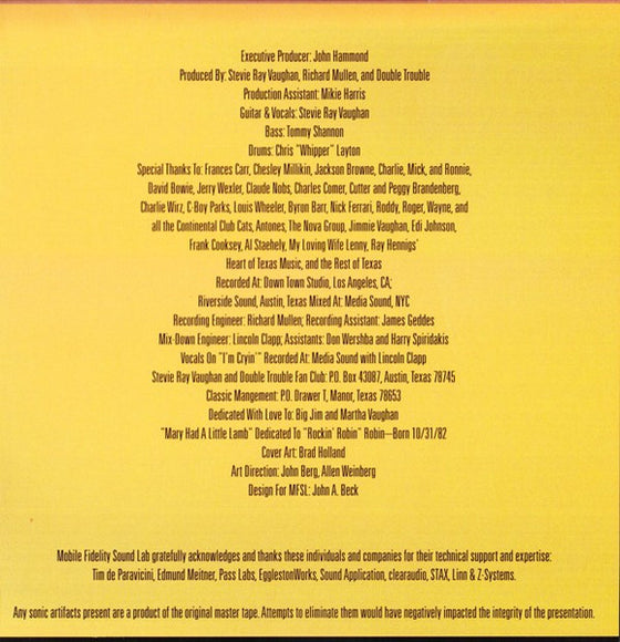 Stevie Ray Vaughan - Texas Flood (Hybrid SACD, Ultradisc UHR)