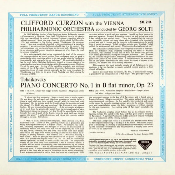 Tchaikovsky – Piano Concerto No. 1 - Clifford Curzon, Georg Solti, Vienna Philharmonic Orchestra