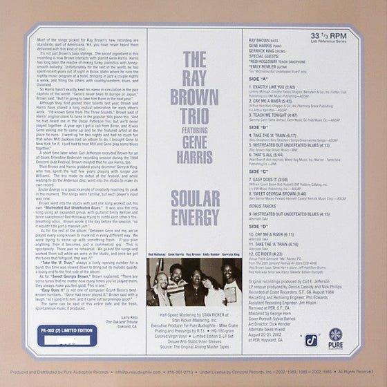 The Ray Brown Trio Featuring Gene Harris – Soular Energy
