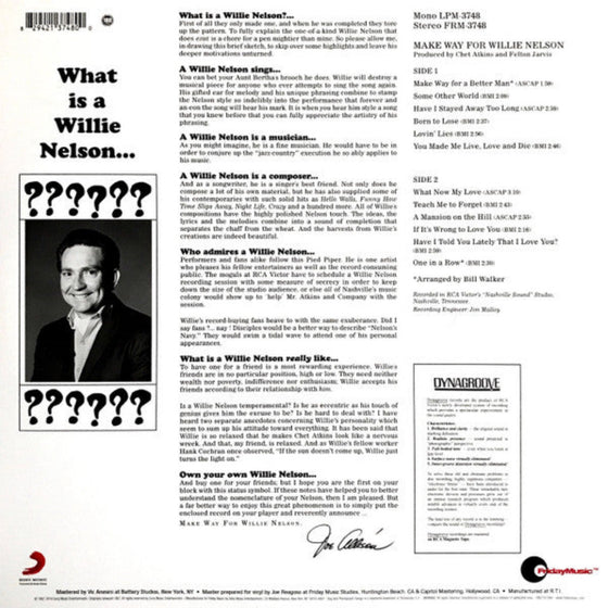 Willie Nelson - Make Way For Willie Nelson (Blue Swirl Vinyl)