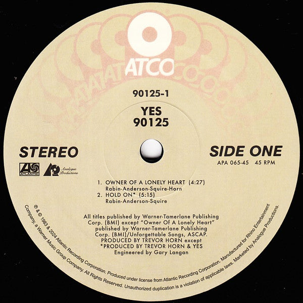 ★YES/90125★イエス◇Analogue Productions◇2LPs Yes - 90125 (2LP, 45RPM) – AudioSoundMusic