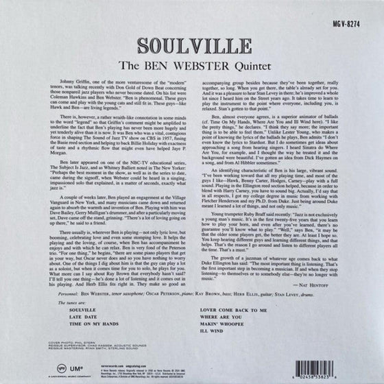 Ben Webster Quintet - Soulville Audiophile