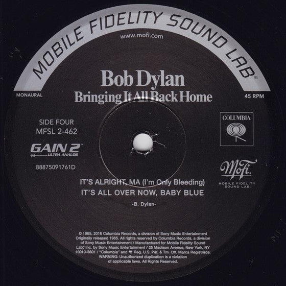 Bob Dylan – Bringing It All Back Home (2LP, 45RPM, Mono, Ultra Analog, Half-speed Mastering) - AudioSoundMusic