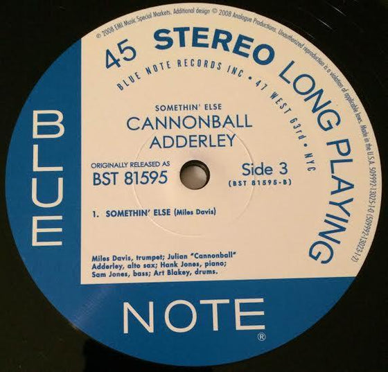 Cannonball Adderley - Somethin' Else (2LP, 45RPM) - AudioSoundMusic