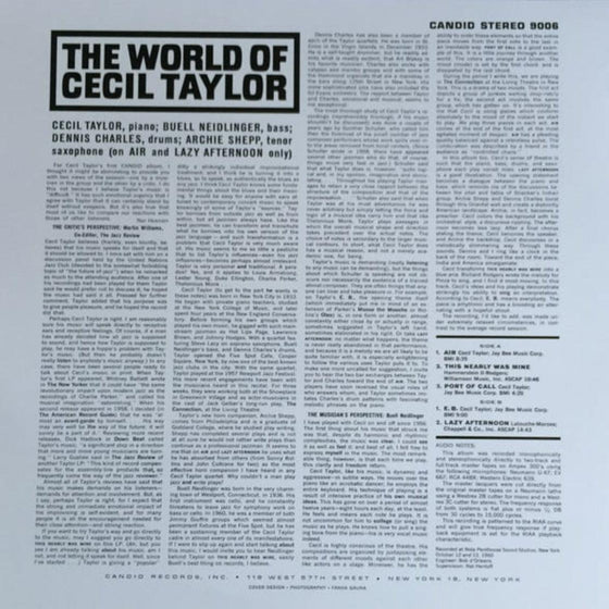 Cecil Taylor - The World Of Cecil Taylor - AudioSoundMusic