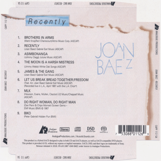 Joan Baez - Recently (Hybrid SACD) - Audiophile