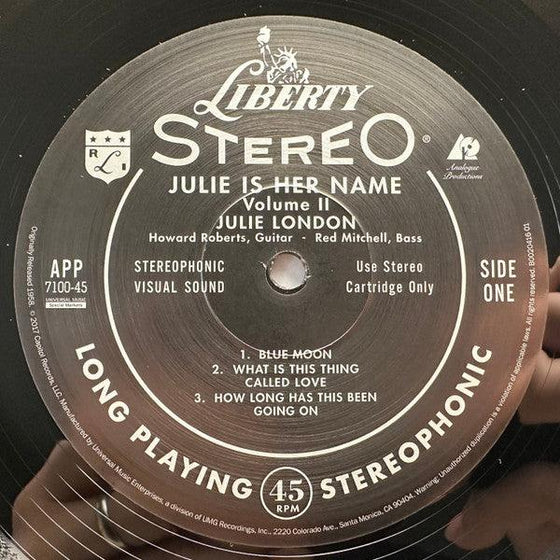 Julie London - Julie Is Her Name Volume II (2LP, 45RPM) - AudioSoundMusic