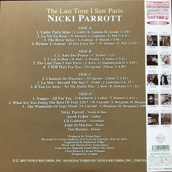 Nicki Parrott – The Last Time I Saw Paris (2LP, Japanese edition) - AudioSoundMusic