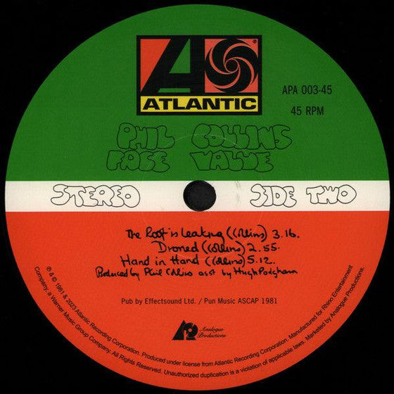 Phil Collins - Face Value (2LP, 45RPM) - AudioSoundMusic