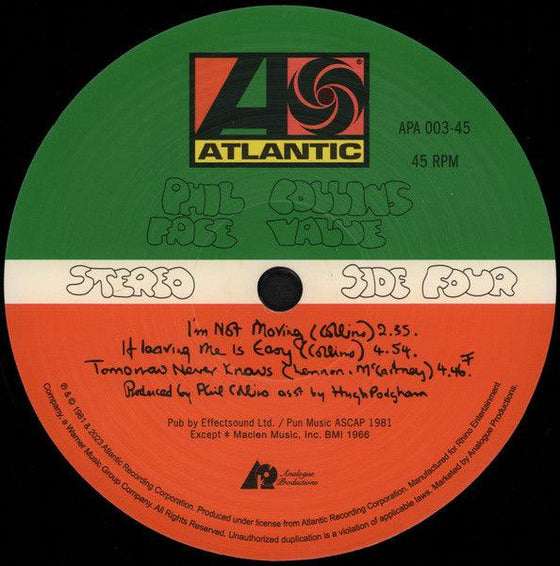 Phil Collins - Face Value (2LP, 45RPM) - AudioSoundMusic