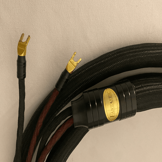 Pre-owned Speakers Cables Pair - FANTASTIC Cable - INVINCIBLE Gold - Spade to Spade 2,5m - AudioSoundMusic