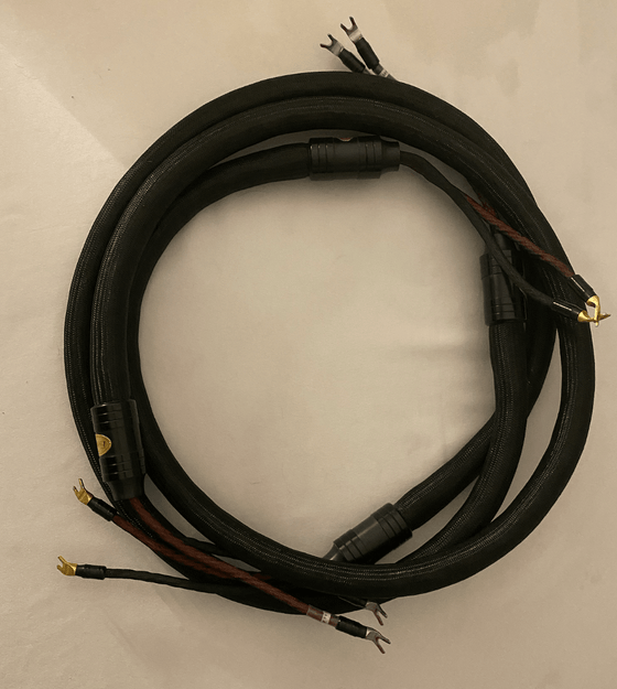 Pre-owned Speakers Cables Pair - FANTASTIC Cable - INVINCIBLE Gold - Spade to Spade 2,5m - AudioSoundMusic