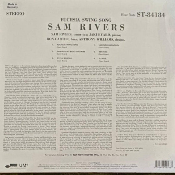 Sam Rivers – Fuchsia Swing Song - AudioSoundMusic