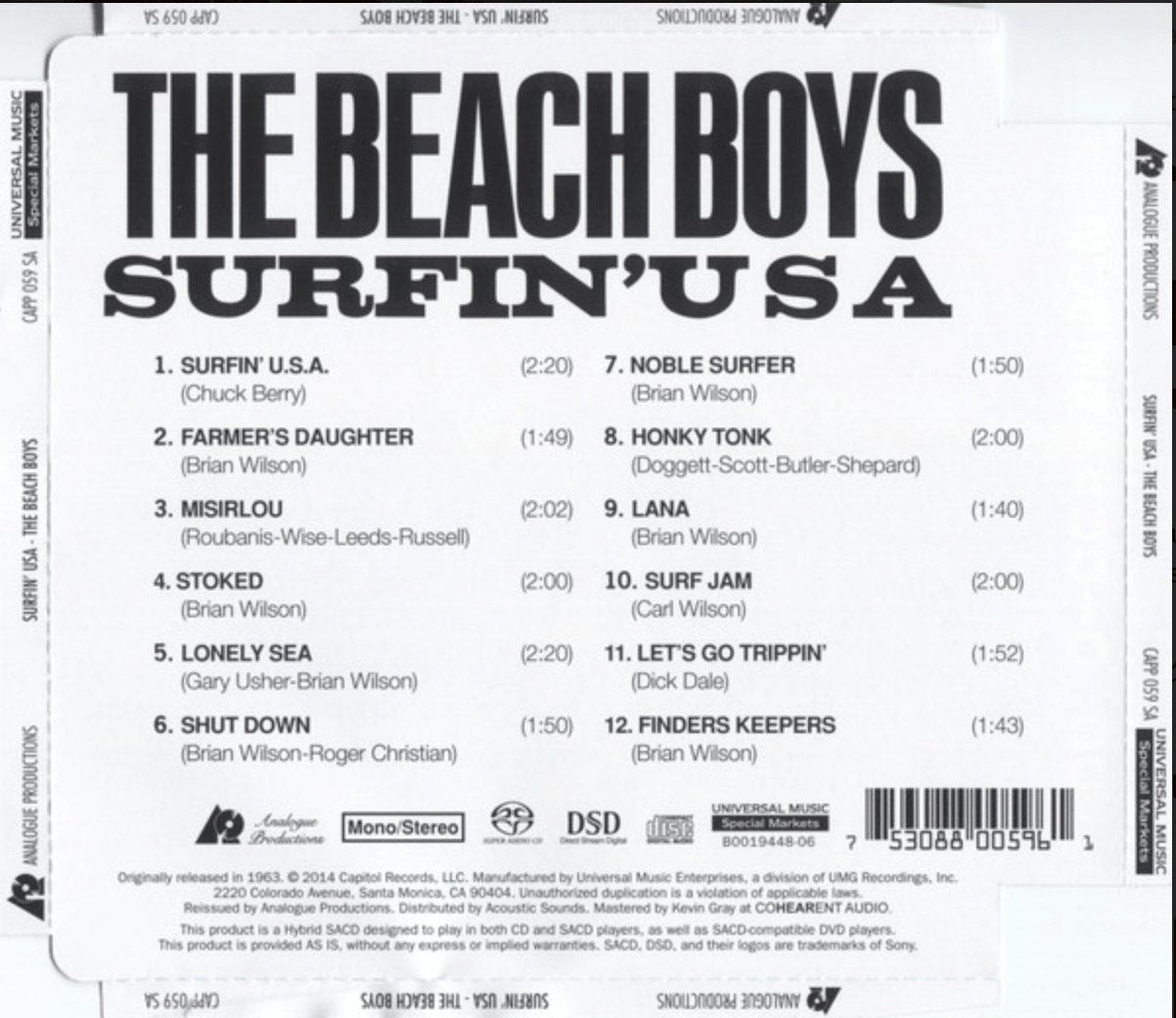 The Beach Boys - Surfin' USA (Hybrid SACD) – AudioSoundMusic