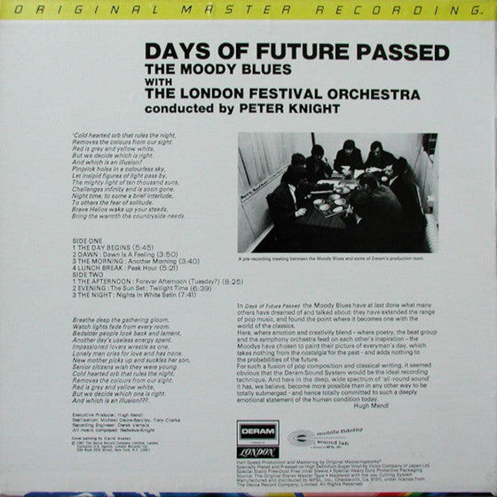 The Moody Blues – Days Of Future Passed - Featuring The London Festival Orchestra Conducted By Peter Knight (Half-speed Mastering, unsealed) - AudioSoundMusic