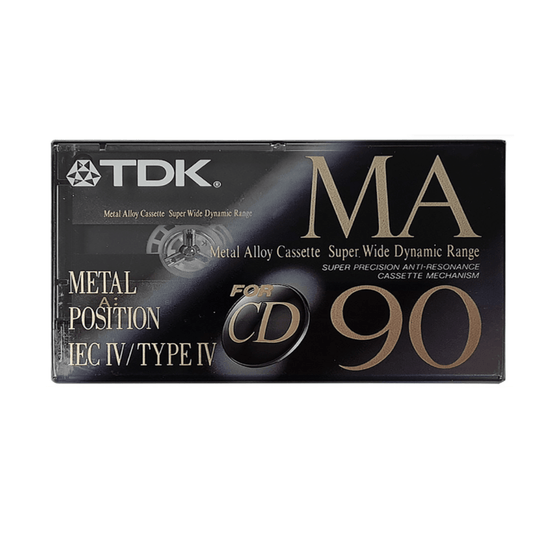 Unrecorded Audio Cassette Tape TDK MA90 (1992-95) Metal Blank (sealed) - AudioSoundMusic