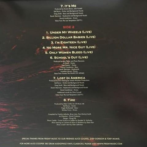 <tc>Alice Cooper - Classicks (vinyle avec marques rouges et noires)</tc>